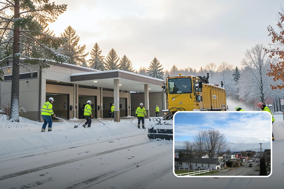 Blizzard Response in Langley, Island County, WA - Crews pre-staged before the storm hits