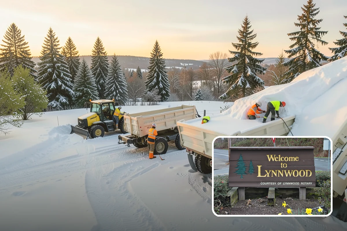 Blizzard Response in Lynnwood, Snohomish County, WA - Crews pre-staged before the storm hits