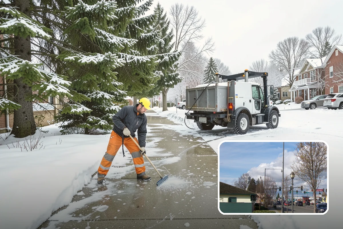 Blizzard Response in Marysville, Snohomish County, WA - Crews pre-staged before the storm hits