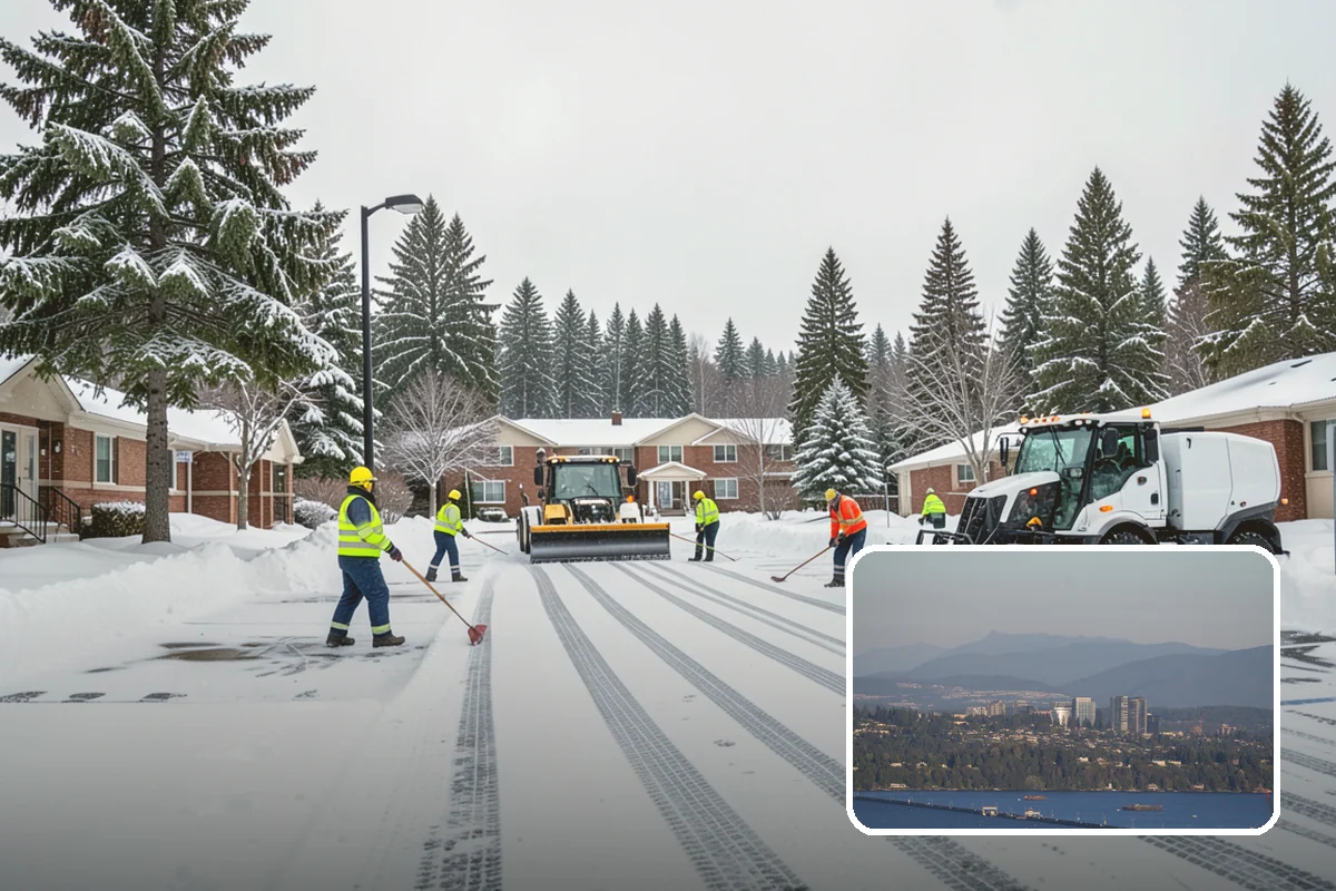 Blizzard Response in Medina, King County, WA - Crews pre-staged before the storm hits