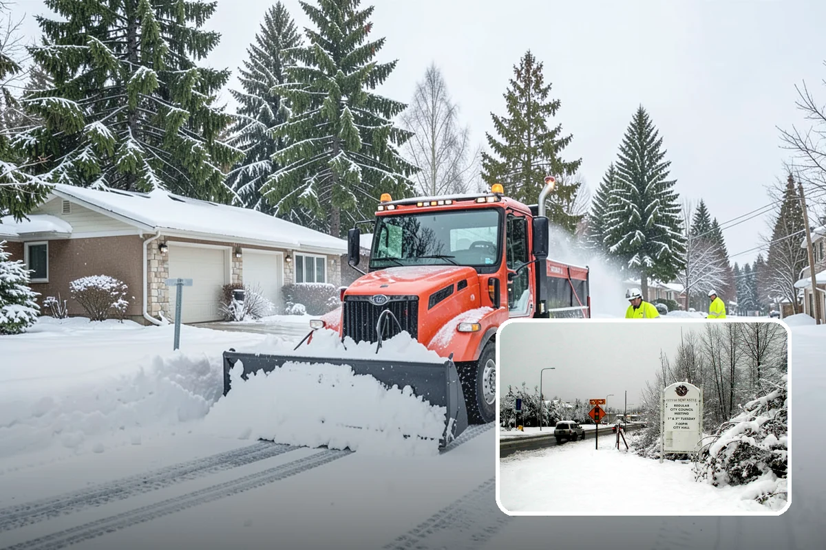 Blizzard Response in Newcastle, King County, WA - Crews pre-staged before the storm hits