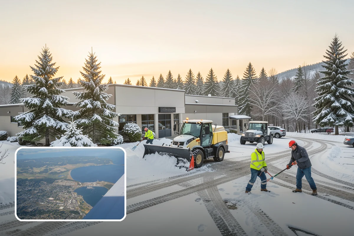 Blizzard Response in Oak Harbor, Island County, WA - Crews pre-staged before the storm hits