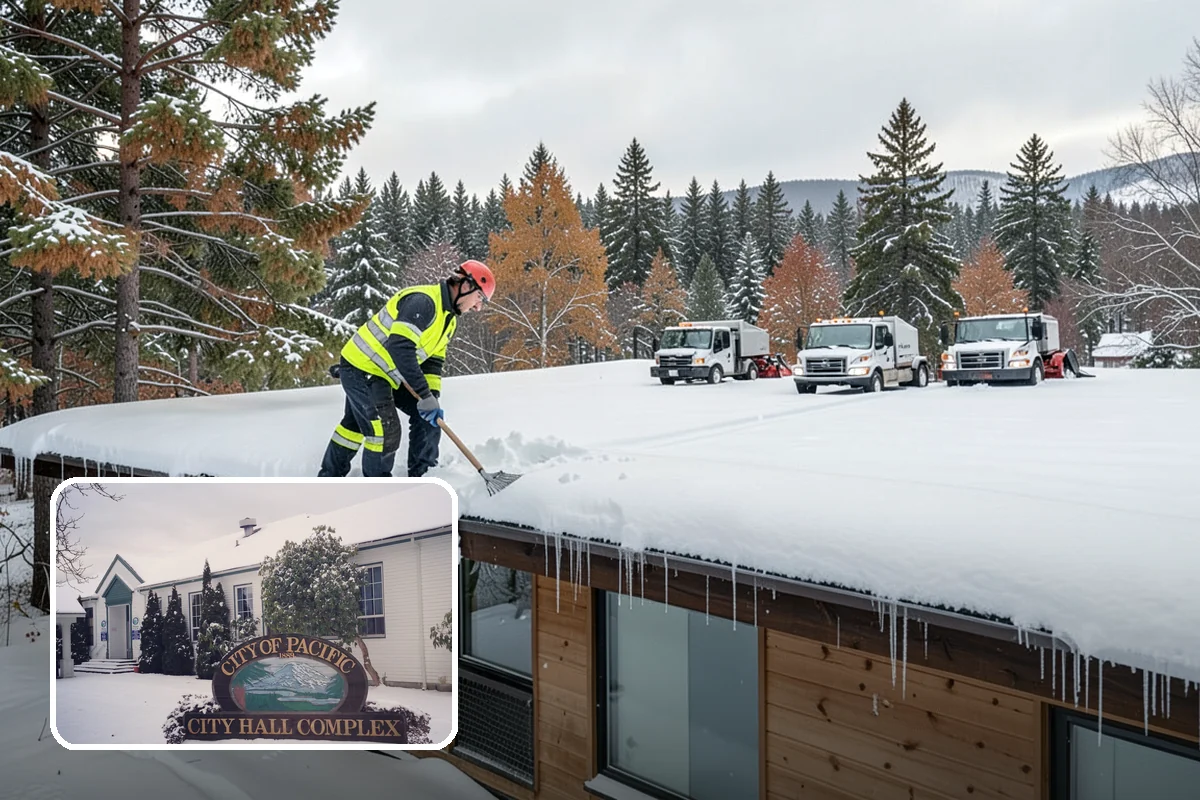 Blizzard Response in Pacific, King County, WA - Crews pre-staged before the storm hits