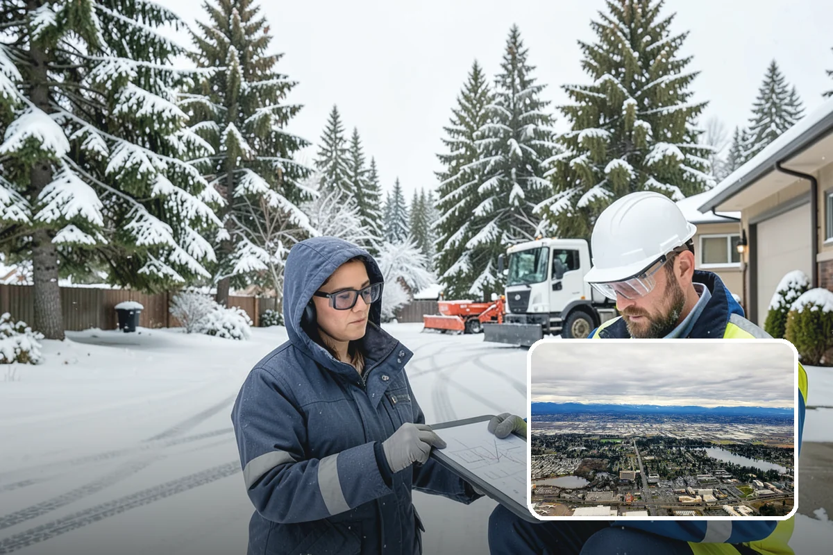 Blizzard Response in SeaTac, King County, WA - Crews pre-staged before the storm hits