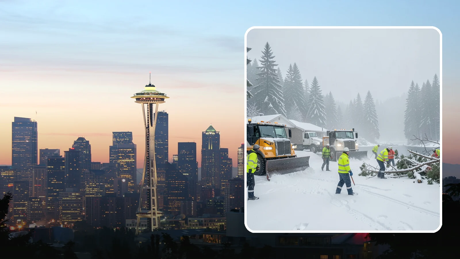 Blizzard Response in Seattle, King County, WA - When a rare Western Washington blizzard shuts down Puget Sound lowlands, our crews mobilize immediately to keep your property...