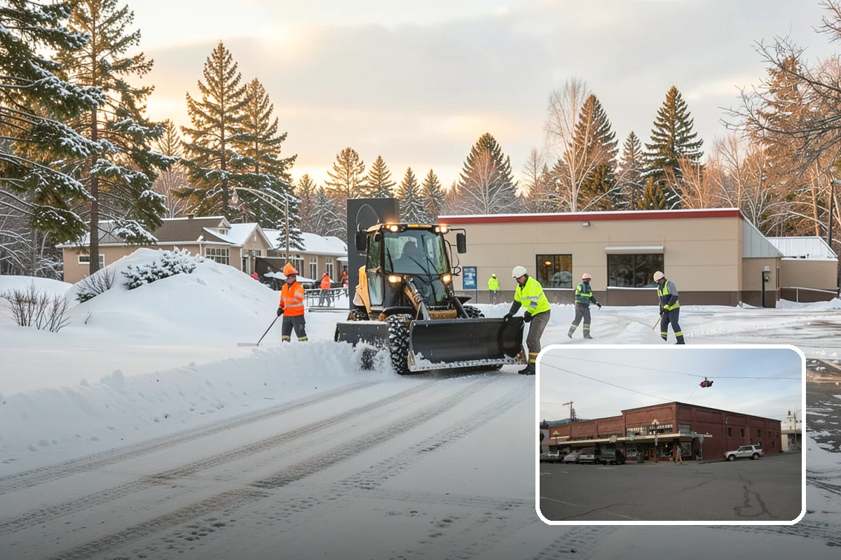 Blizzard Response in Sedro-Woolley, Skagit County, WA - Crews pre-staged before the storm hits