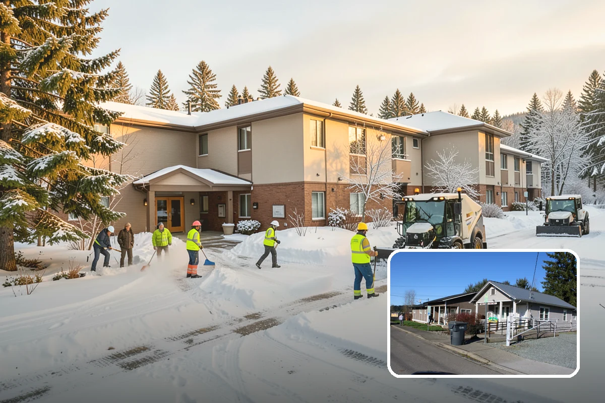 Blizzard Response in South Prairie, Pierce County, WA - Crews pre-staged before the storm hits