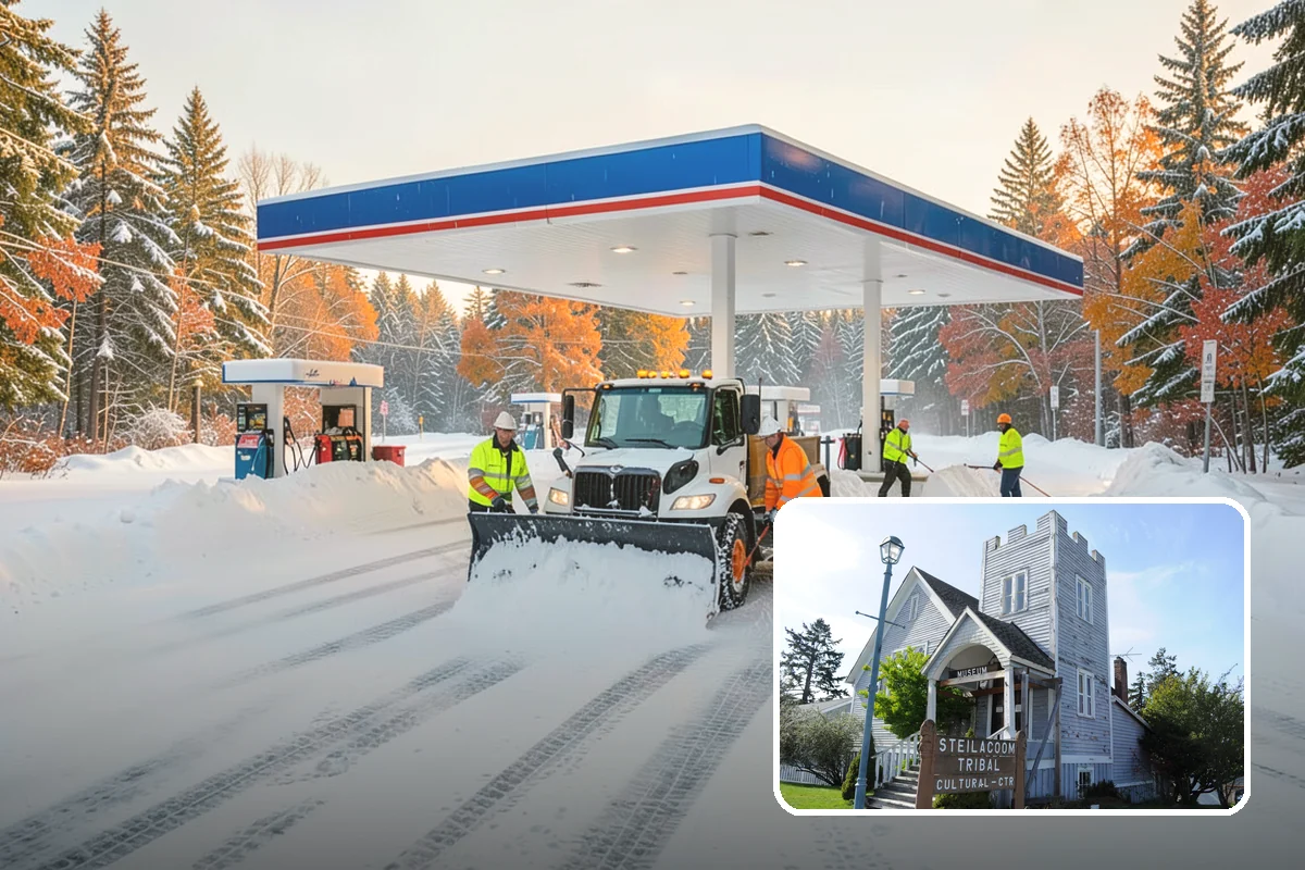 Blizzard Response in Steilacoom, Pierce County, WA - Crews pre-staged before the storm hits