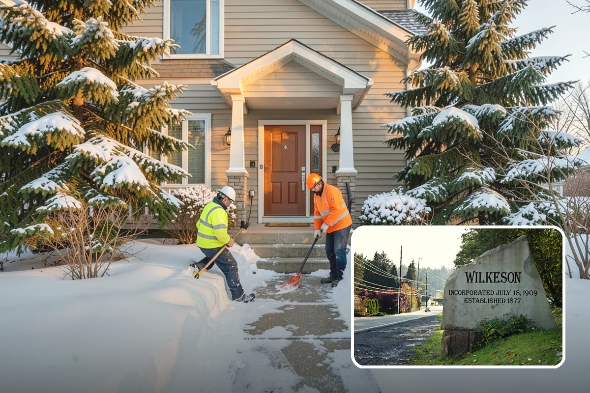 Blizzard Response in Wilkeson, Pierce County, WA - Crews pre-staged before the storm hits