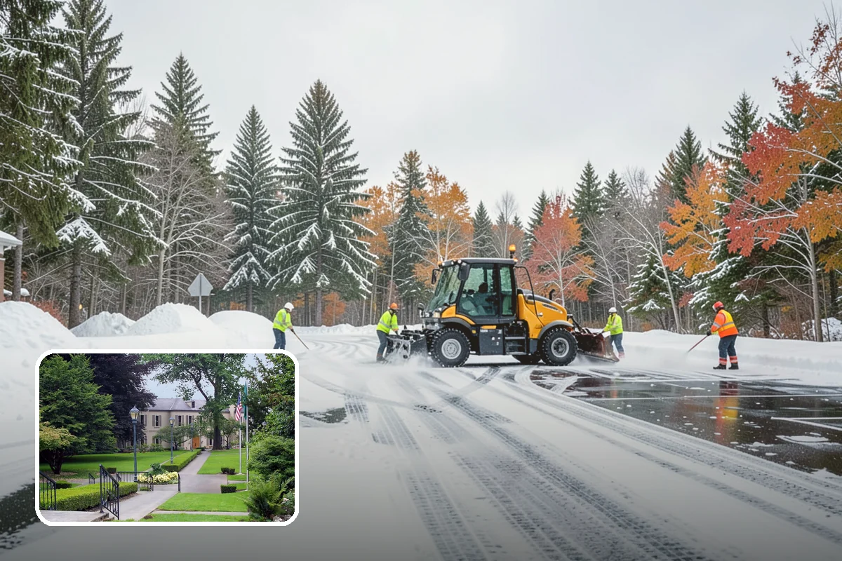 Blizzard Response in Woodinville, King County, WA - Crews pre-staged before the storm hits