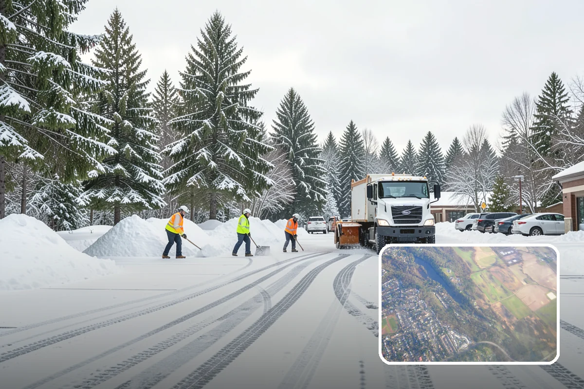 Boardwalk Snow Clearing in Algona, King County, WA - Protects wood and composite decking from blade damage