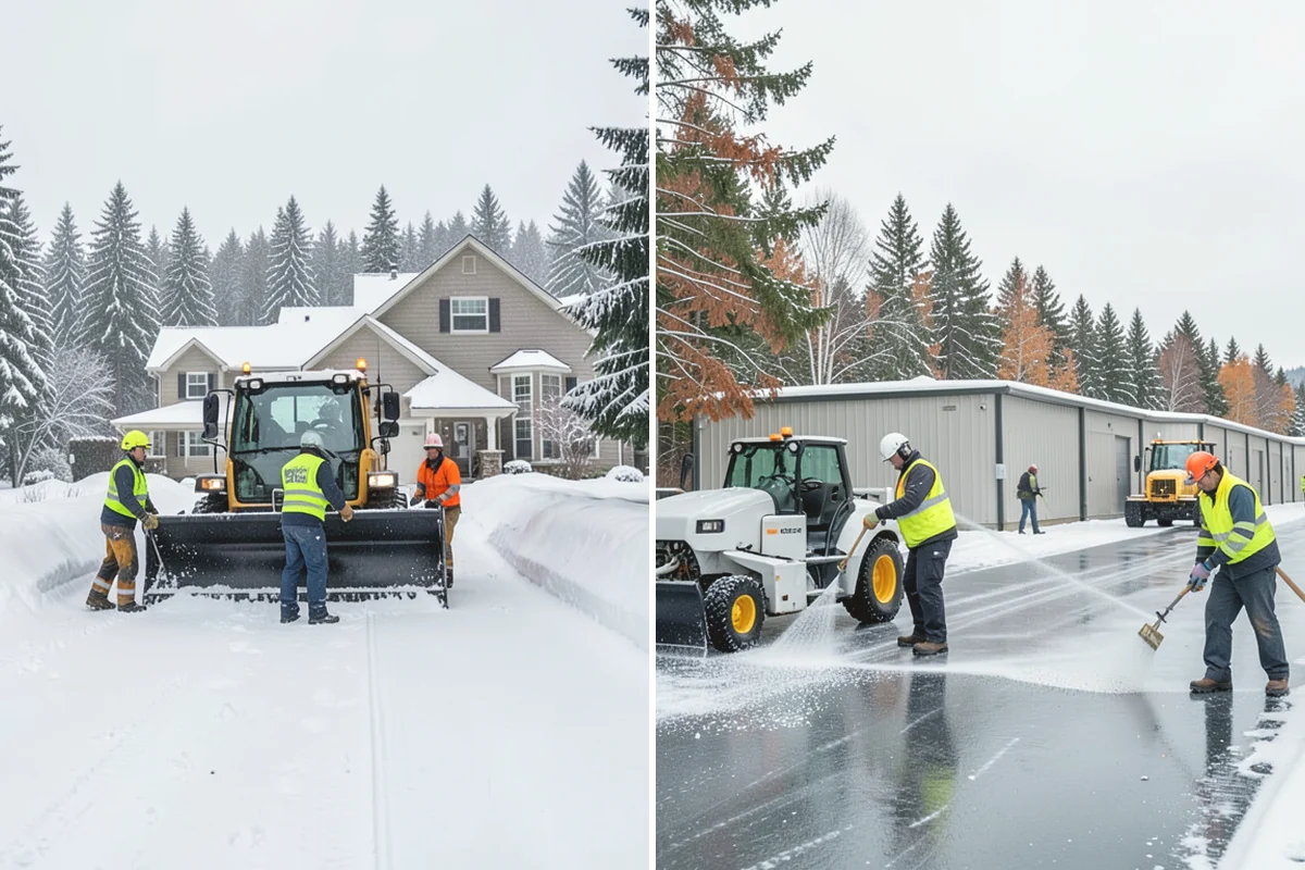 Boardwalk Snow Clearing in Anacortes, Skagit County, WA - Clear the boardwalk by hand with poly-edge tools