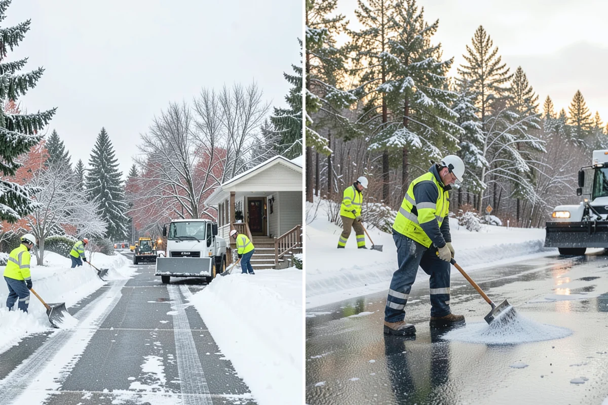 Boardwalk Snow Clearing in Beaux Arts Village, King County, WA - Clear the boardwalk by hand with poly-edge tools