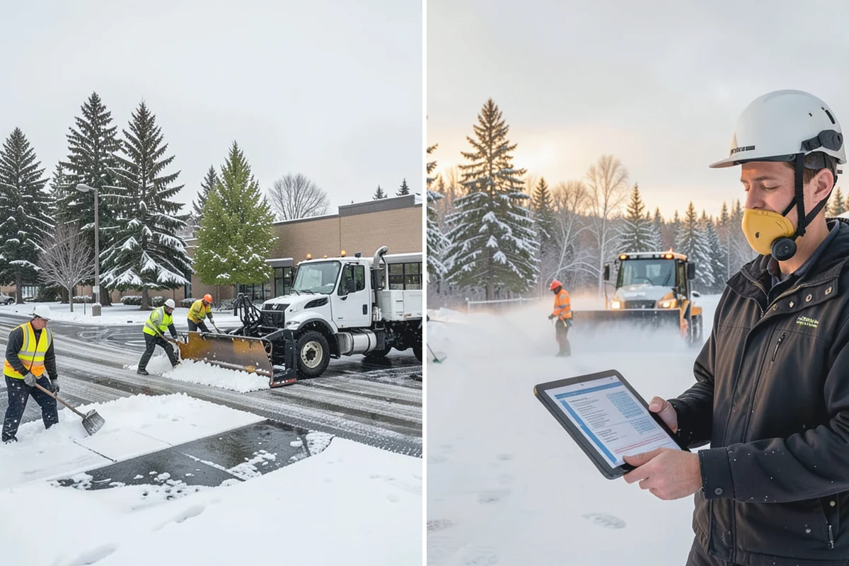 Boardwalk Snow Clearing in Bonney Lake, Pierce County, WA - Clear the boardwalk by hand with poly-edge tools