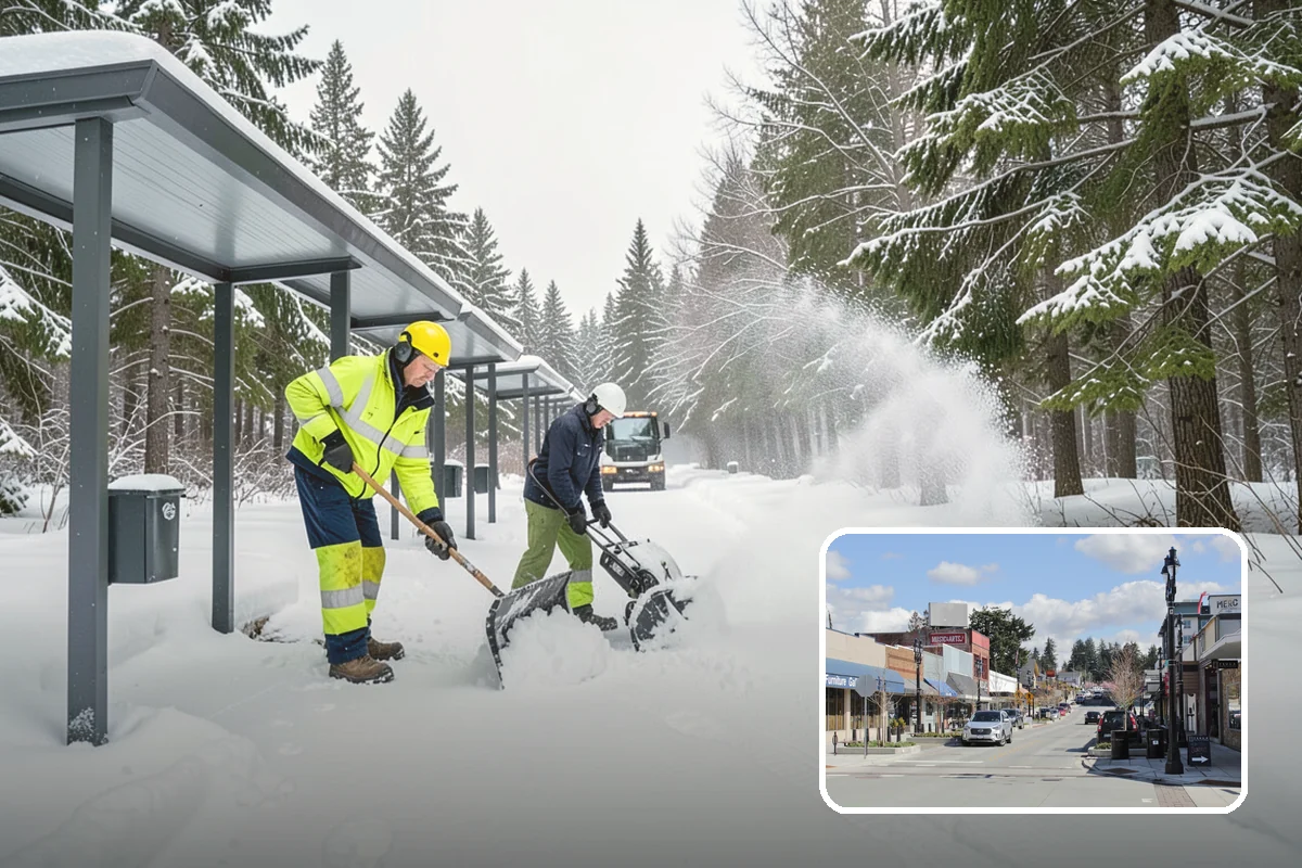 Boardwalk Snow Clearing in Bothell, King County, WA - Protects wood and composite decking from blade damage