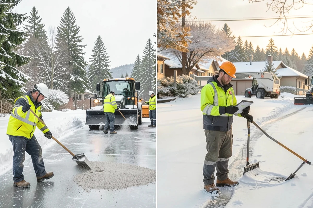 Boardwalk Snow Clearing in Carnation, King County, WA - Clear the boardwalk by hand with poly-edge tools
