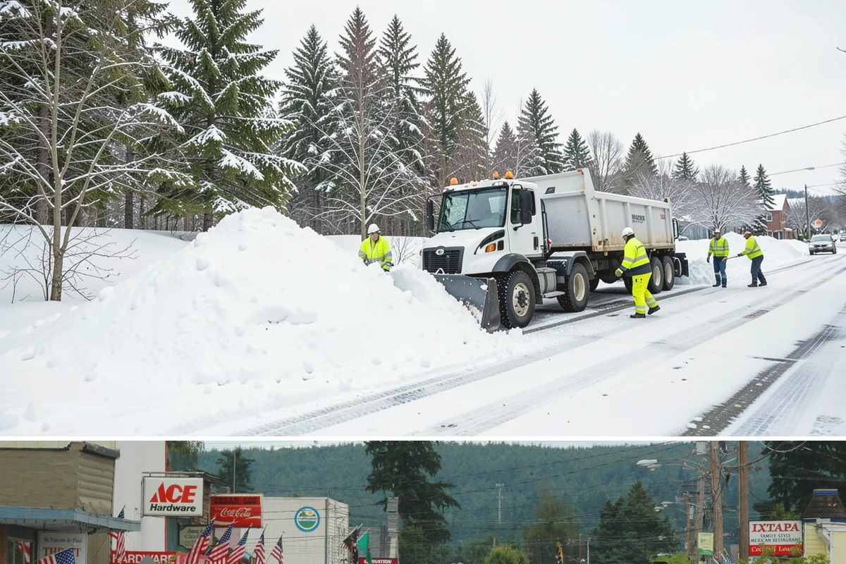 Boardwalk Snow Clearing in Carnation, King County, WA - Clear boardwalks promptly during each freeze, as waterfront humidity keeps them icy through the December-to-February cold spells.