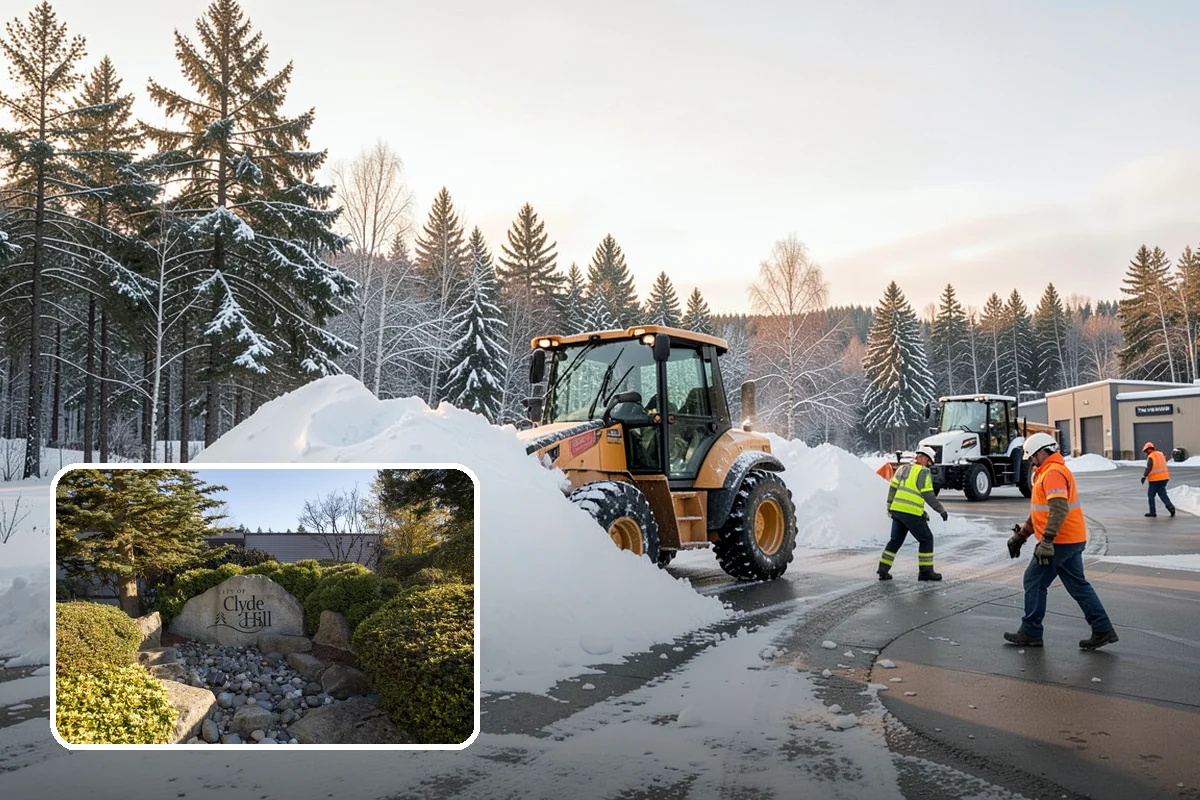 Boardwalk Snow Clearing in Clyde Hill, King County, WA - Protects wood and composite decking from blade damage