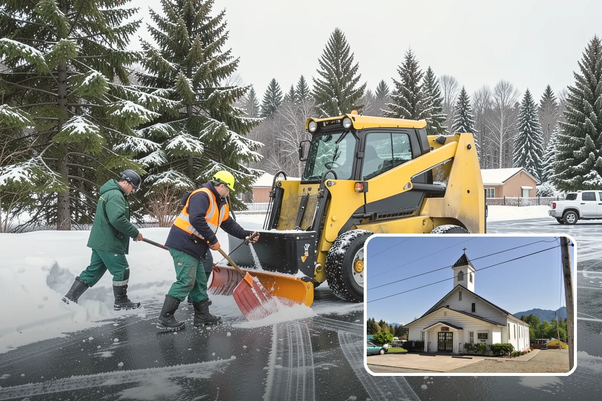 Boardwalk Snow Clearing in Concrete, Skagit County, WA - Protects wood and composite decking from blade damage