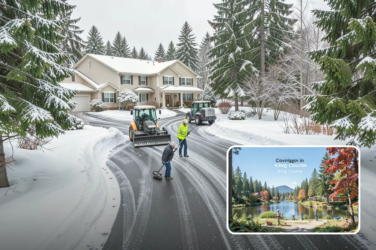 Boardwalk Snow Clearing in Covington, King County, WA - Protects wood and composite decking from blade damage