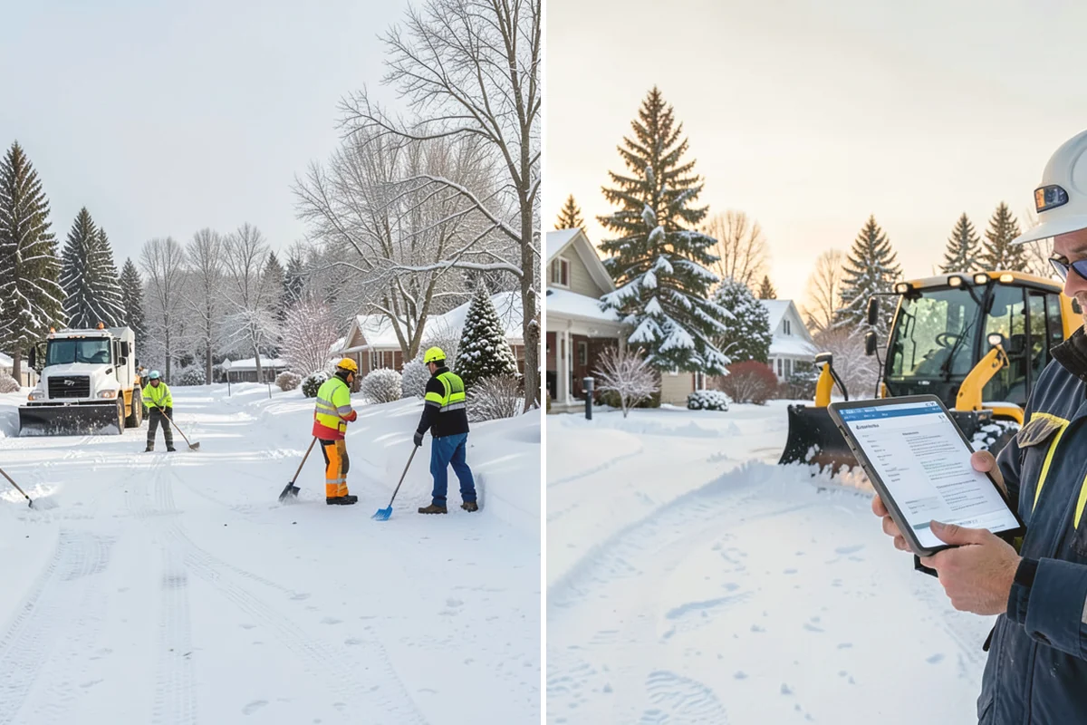 Boardwalk Snow Clearing in Covington, King County, WA - Clear the boardwalk by hand with poly-edge tools