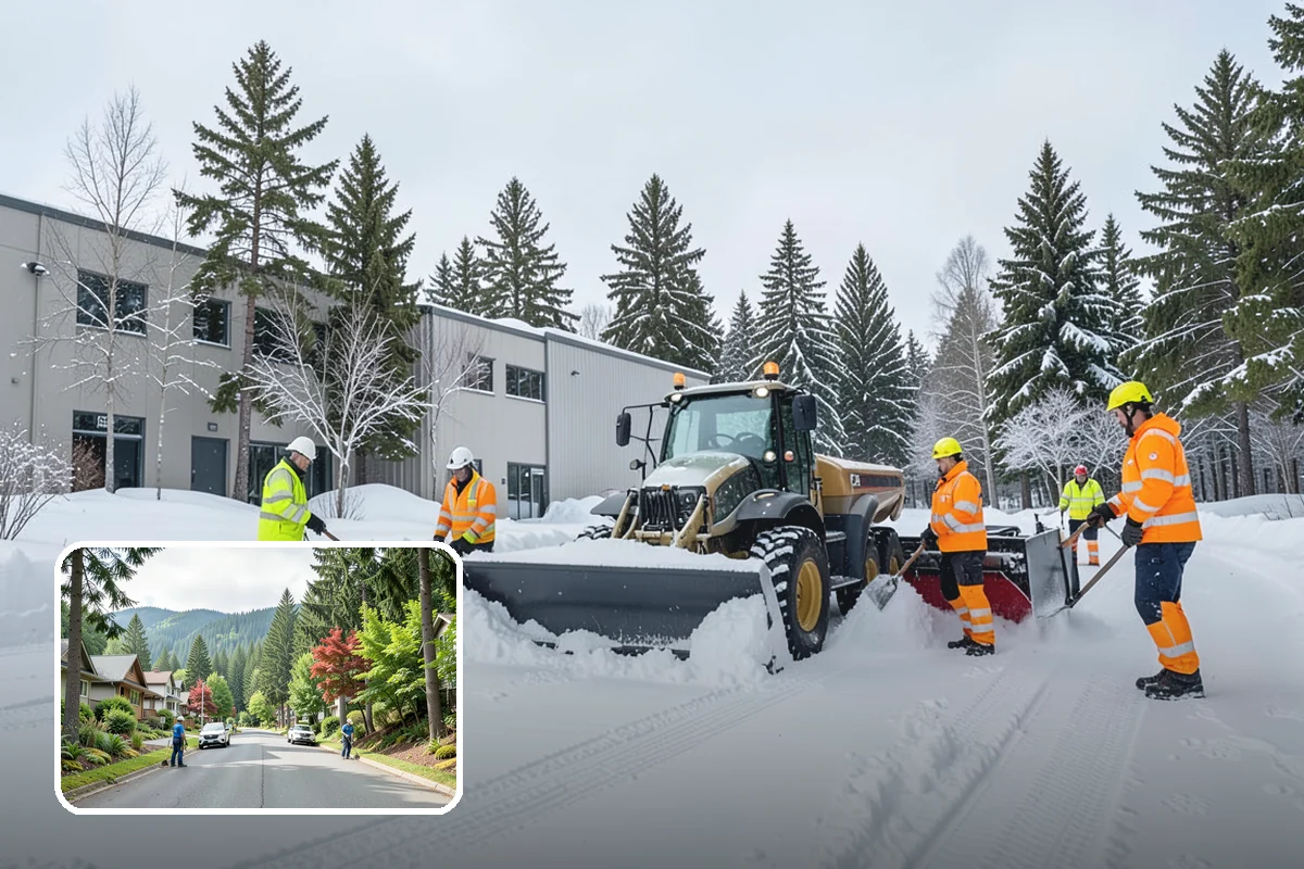 Boardwalk Snow Clearing in Darrington, Snohomish County, WA - Protects wood and composite decking from blade damage