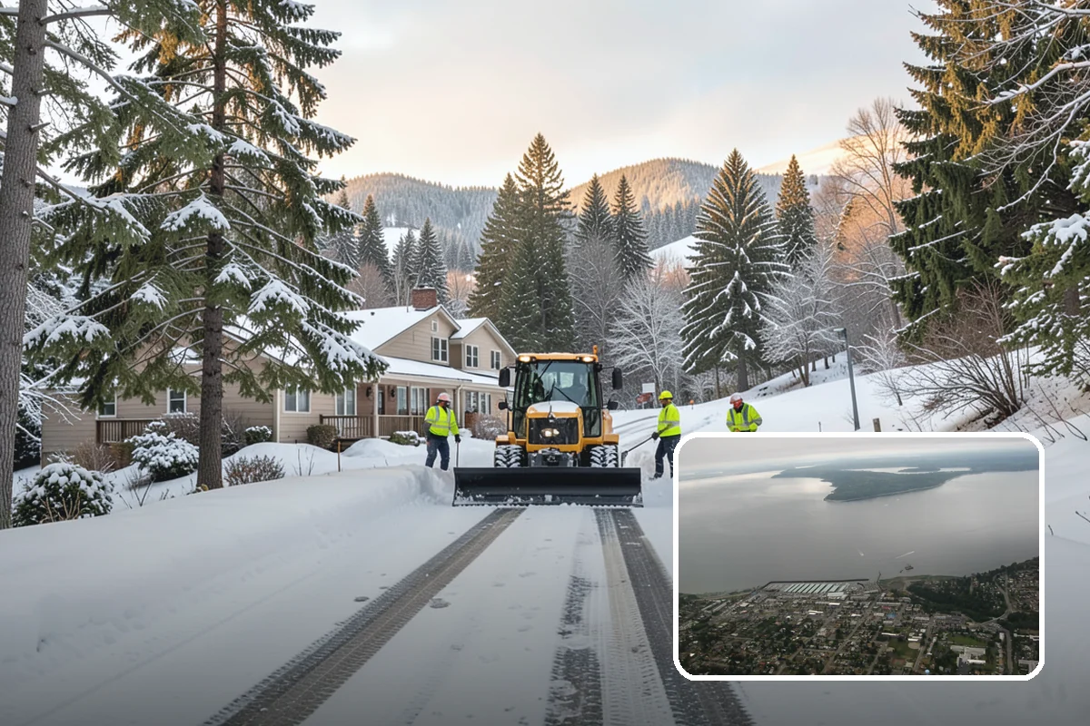 Boardwalk Snow Clearing in Des Moines, King County, WA - Protects wood and composite decking from blade damage