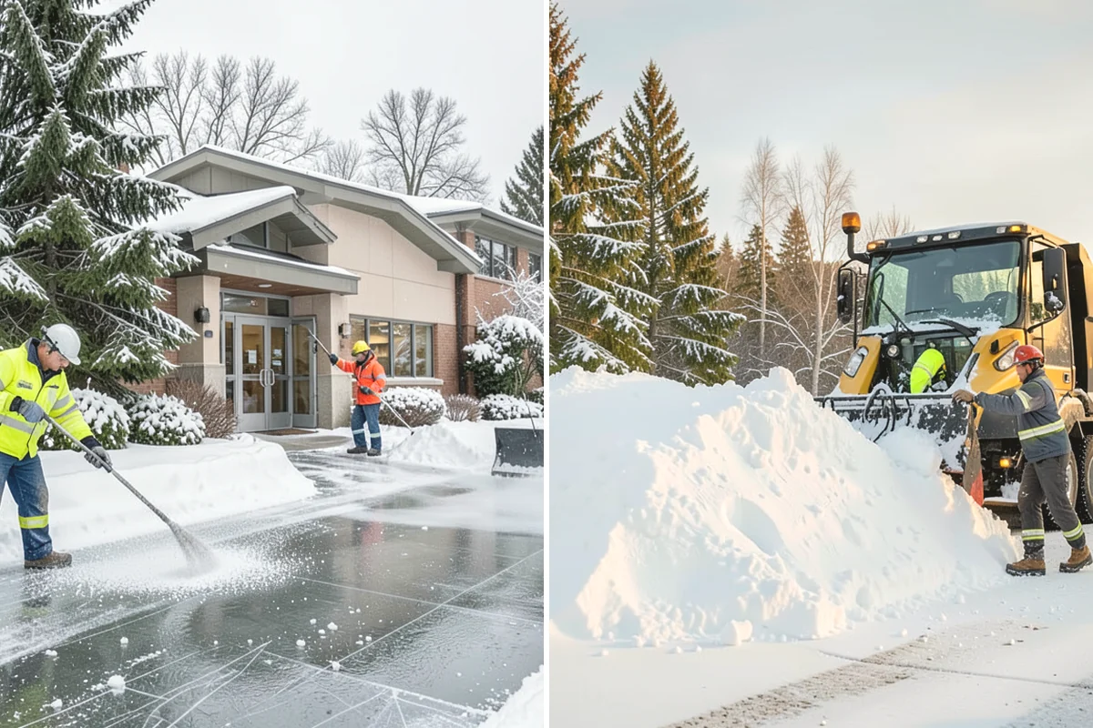 Boardwalk Snow Clearing in Duvall, King County, WA - Clear the boardwalk by hand with poly-edge tools