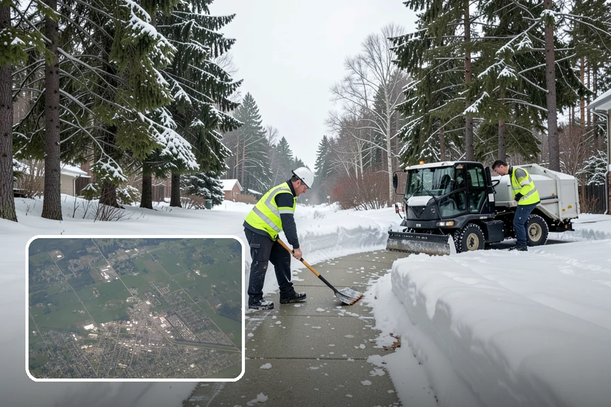Boardwalk Snow Clearing in Enumclaw, King County, WA - Protects wood and composite decking from blade damage