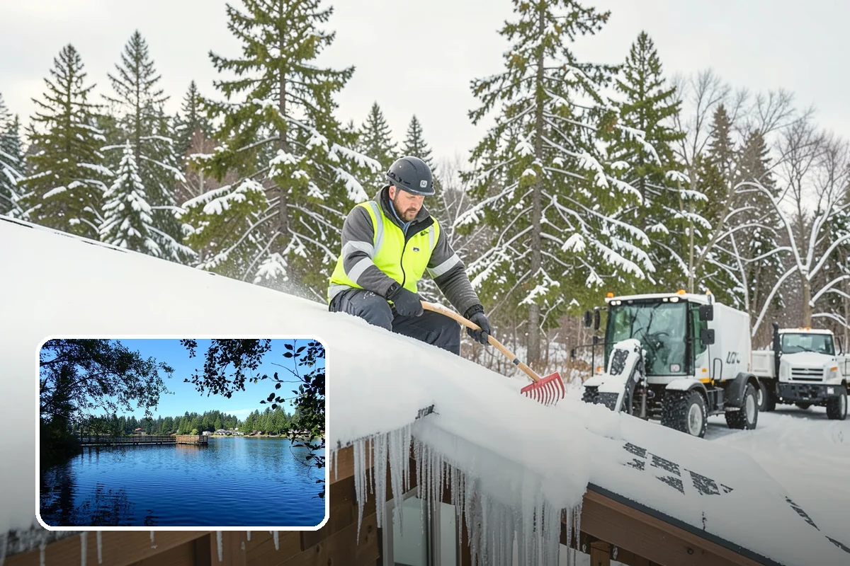 Boardwalk Snow Clearing in Federal Way, King County, WA - Protects wood and composite decking from blade damage