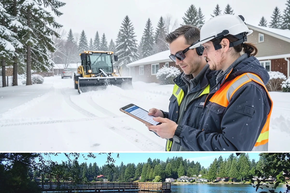 Boardwalk Snow Clearing in Federal Way, King County, WA - Clear boardwalks promptly during each freeze, as waterfront humidity keeps them icy through the December-to-February cold spells.