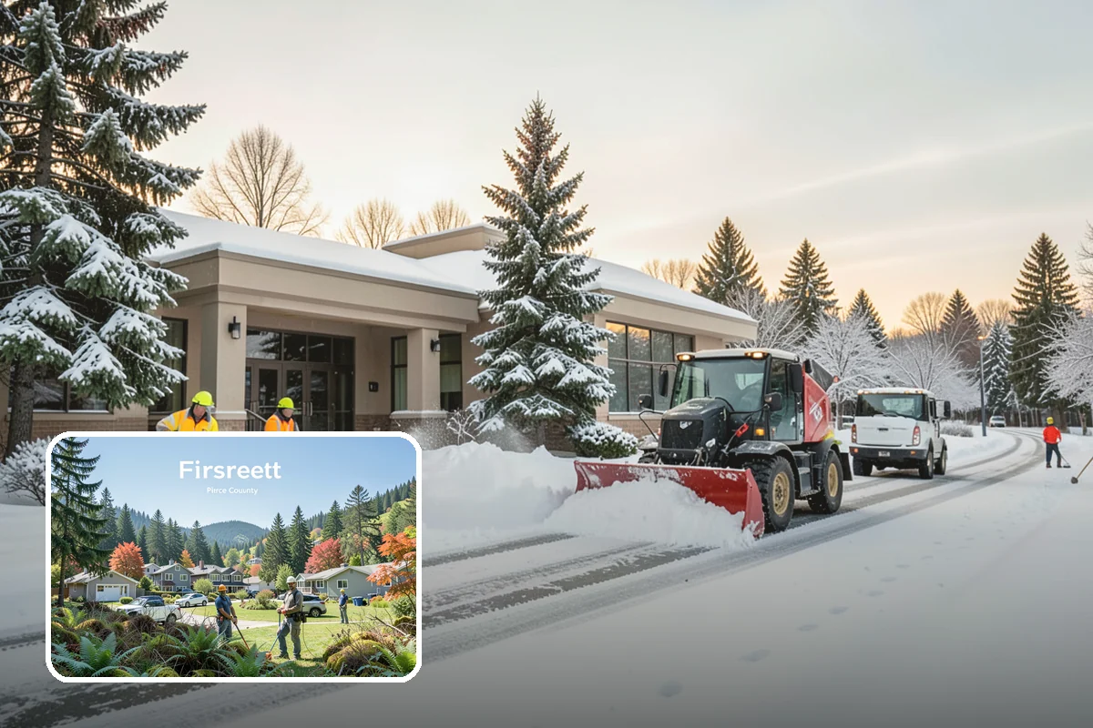 Boardwalk Snow Clearing in Fircrest, Pierce County, WA - Protects wood and composite decking from blade damage