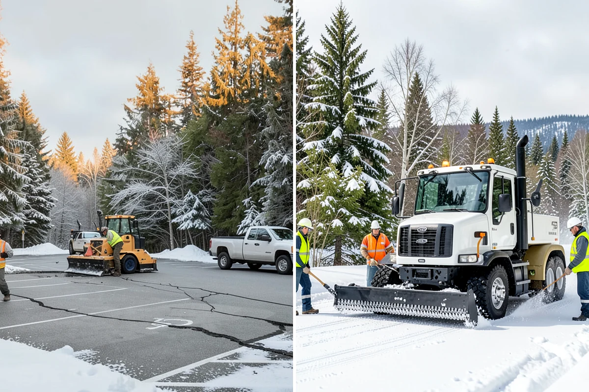 Boardwalk Snow Clearing in Fircrest, Pierce County, WA - Clear the boardwalk by hand with poly-edge tools