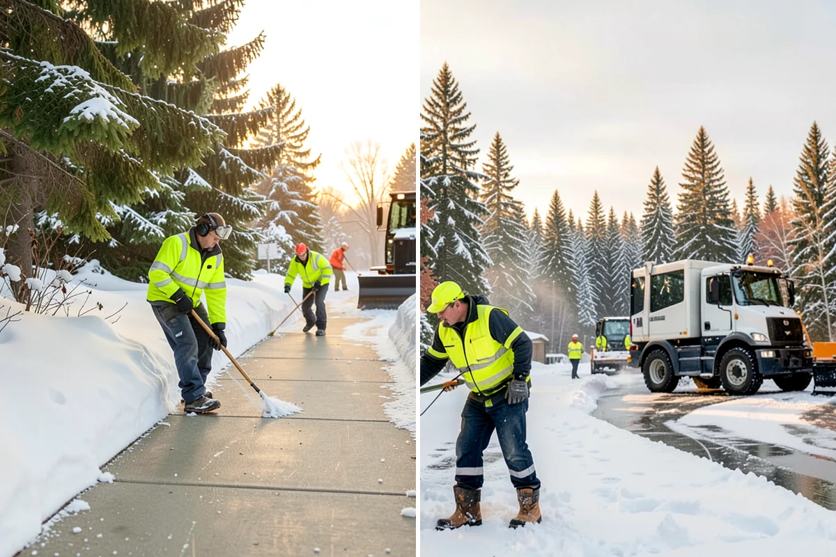 Boardwalk Snow Clearing in Gig Harbor, Pierce County, WA - Clear the boardwalk by hand with poly-edge tools