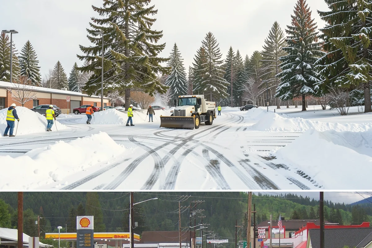 Boardwalk Snow Clearing in Granite Falls, Snohomish County, WA - Clear boardwalks promptly during each freeze, as waterfront humidity keeps them icy through the December-to-February cold spells.