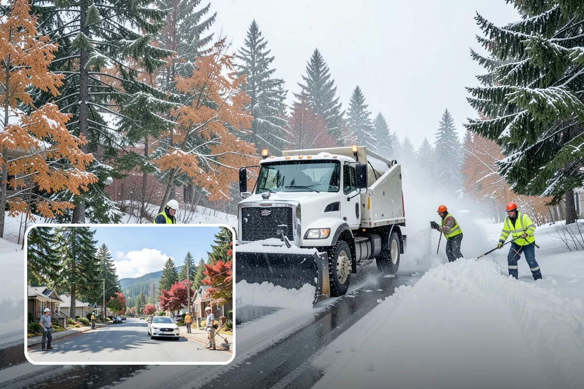 Boardwalk Snow Clearing in Hunts Point, King County, WA - Protects wood and composite decking from blade damage