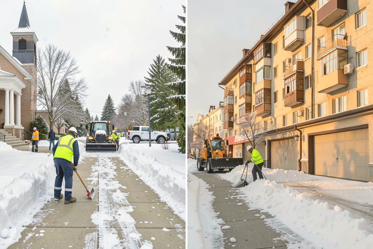 Boardwalk Snow Clearing in Kirkland, King County, WA - Clear the boardwalk by hand with poly-edge tools