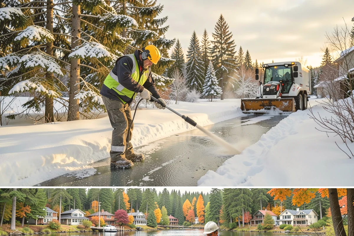 Boardwalk Snow Clearing in La Conner, Skagit County, WA - Clear boardwalks promptly during each freeze, as waterfront humidity keeps them icy through the December-to-February cold spells.