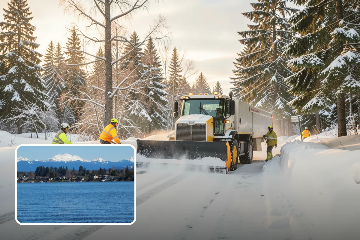 Boardwalk Snow Clearing in Lake Stevens, Snohomish County, WA - Protects wood and composite decking from blade damage