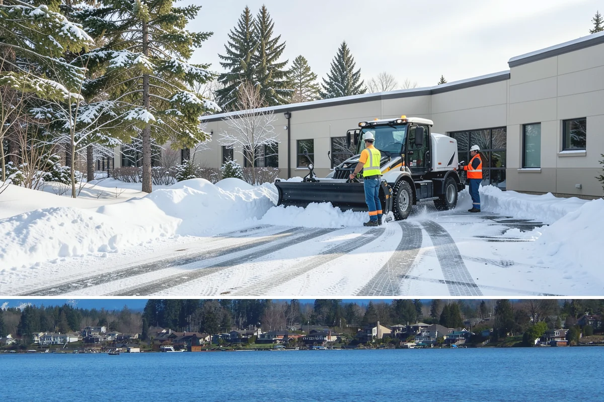 Boardwalk Snow Clearing in Lake Stevens, Snohomish County, WA - Clear boardwalks promptly during each freeze, as waterfront humidity keeps them icy through the December-to-February cold spells.