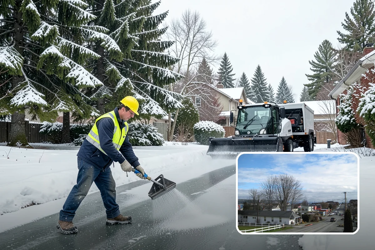 Boardwalk Snow Clearing in Langley, Island County, WA - Protects wood and composite decking from blade damage