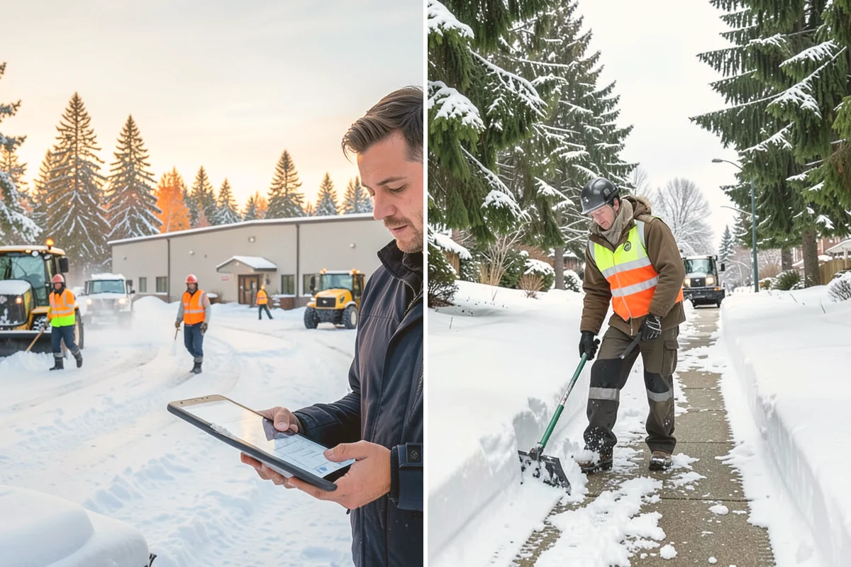 Boardwalk Snow Clearing in Lynnwood, Snohomish County, WA - Clear the boardwalk by hand with poly-edge tools