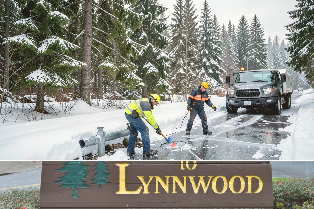 Boardwalk Snow Clearing in Lynnwood, Snohomish County, WA - Clear boardwalks promptly during each freeze, as waterfront humidity keeps them icy through the December-to-February cold spells.