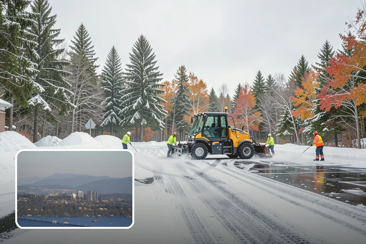 Boardwalk Snow Clearing in Medina, King County, WA - Protects wood and composite decking from blade damage