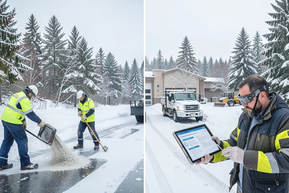 Boardwalk Snow Clearing in Medina, King County, WA - Clear the boardwalk by hand with poly-edge tools