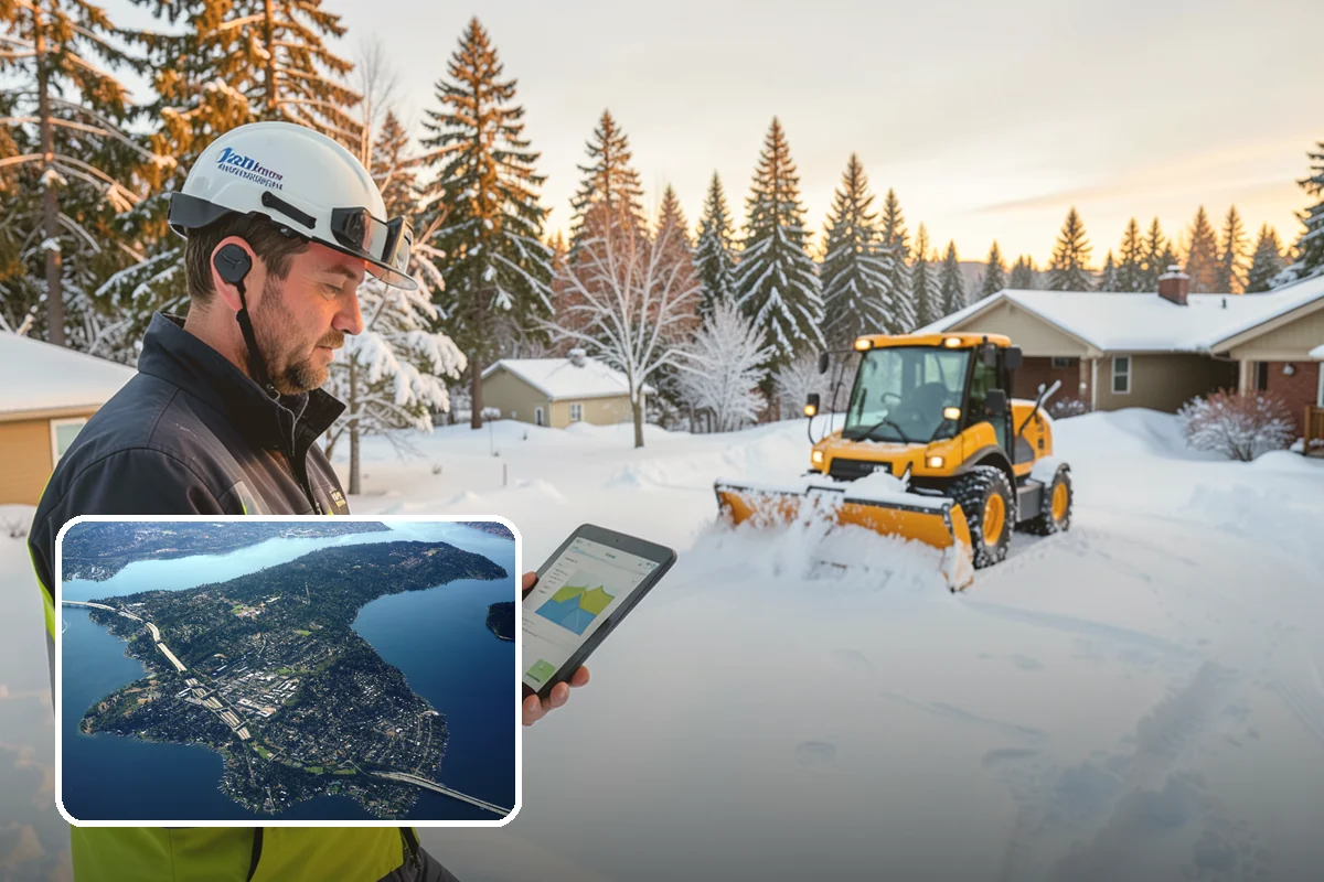 Boardwalk Snow Clearing in Mercer Island, King County, WA - Protects wood and composite decking from blade damage
