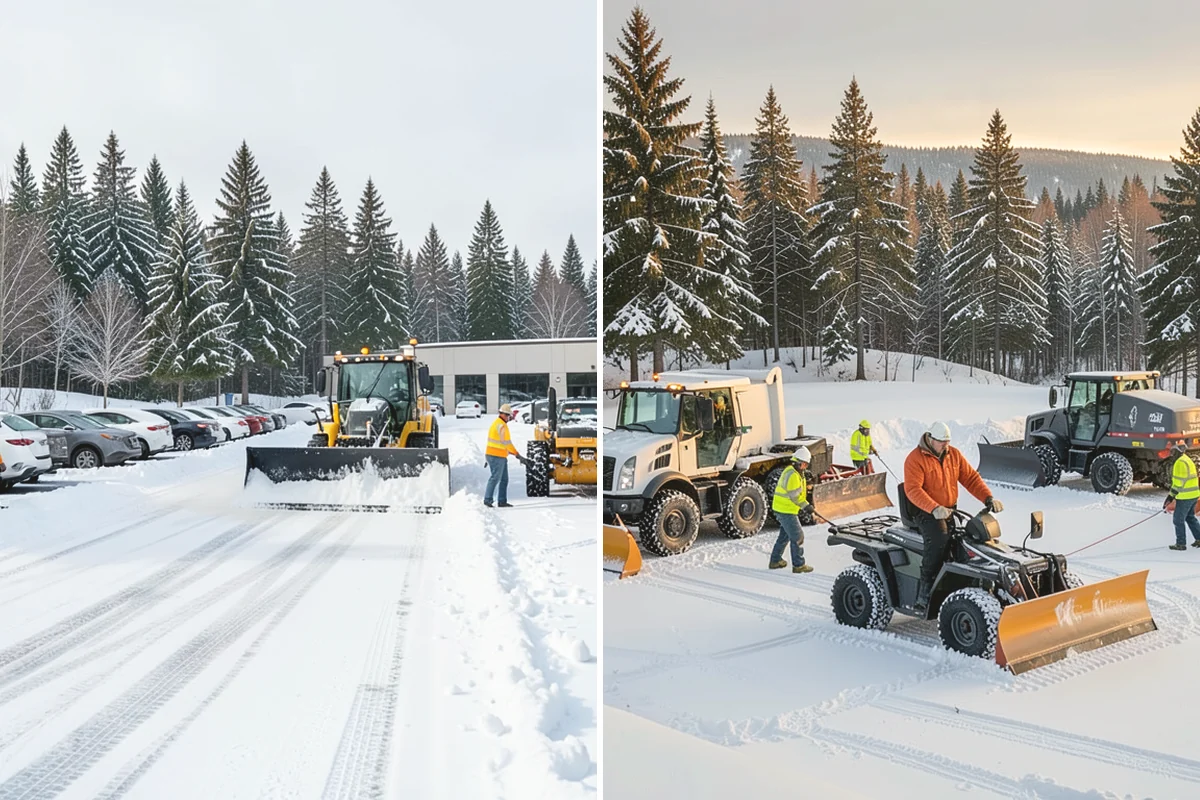 Boardwalk Snow Clearing in Mercer Island, King County, WA - Clear the boardwalk by hand with poly-edge tools
