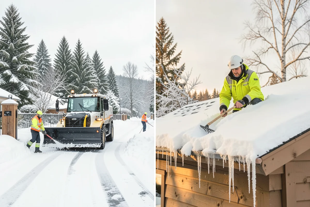 Boardwalk Snow Clearing in Mill Creek, Snohomish County, WA - Clear the boardwalk by hand with poly-edge tools