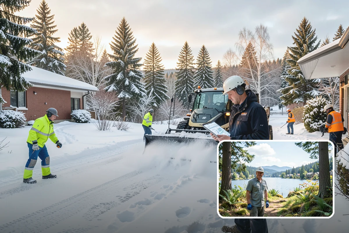 Boardwalk Snow Clearing in Milton, King County, WA - Protects wood and composite decking from blade damage