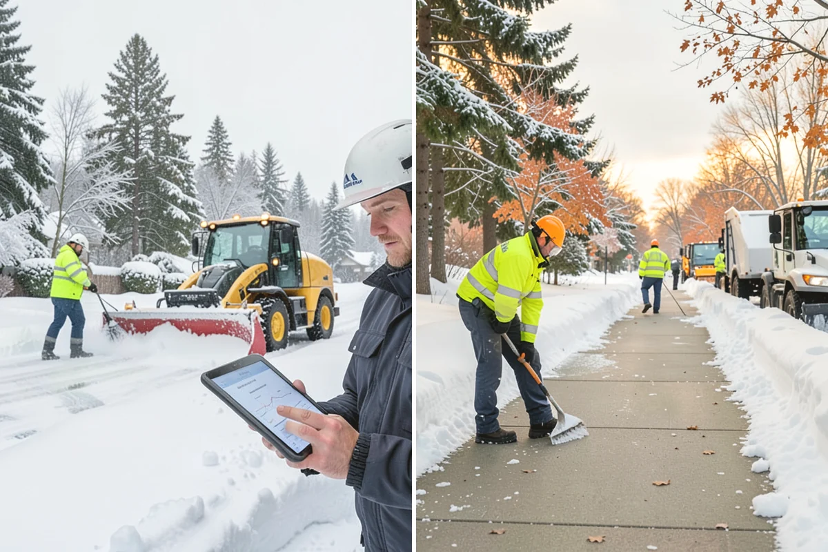 Boardwalk Snow Clearing in Monroe, Snohomish County, WA - Clear the boardwalk by hand with poly-edge tools
